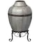 Vintiquewise Rustic Silver Galvanized Barrel Shape Planter and Vase with Metal Stand QI004437 - alternate 2